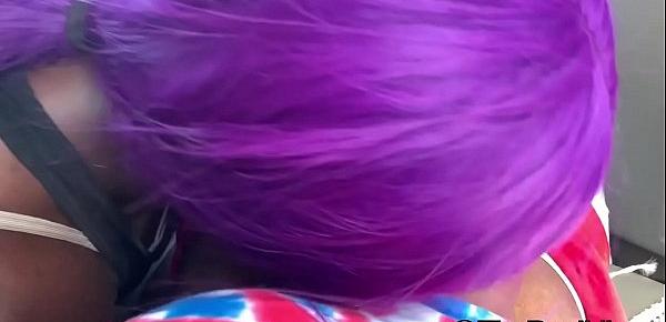  Purple Haired TRANNY Slurps Up Lilmar’s Sperm